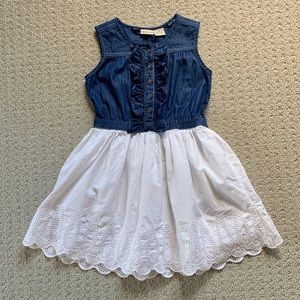 Calvin Klein Chambray and Eyelet Sleeveless Dress